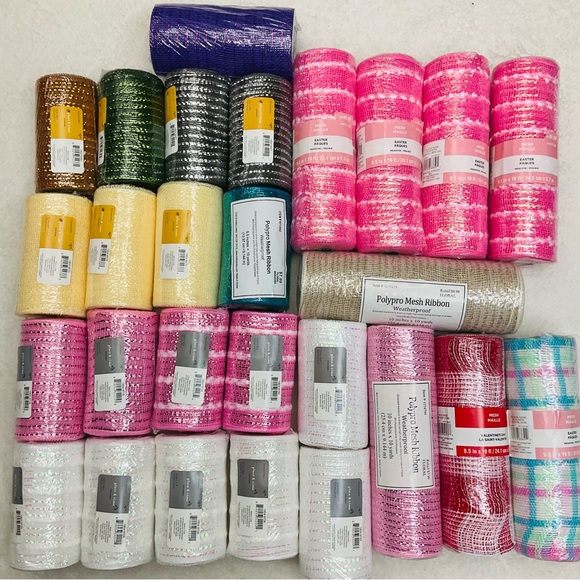 NIP 27pc Bulk Lot Craft Decor Mesh Ribbon240.5 Yards TotalGreat Quality